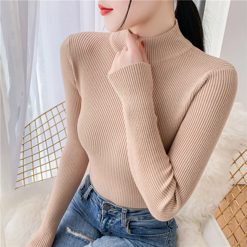 

New-coming Autumn Winter Top Pull Femme Turtleneck Pullovers Sweaters Long Sleeve Slim Oversize Korean Women's Sweater