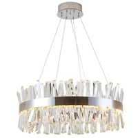 modern led chandelier for living room luxury crystal chandeliers lighting gold chrome polished steel design hang lamp