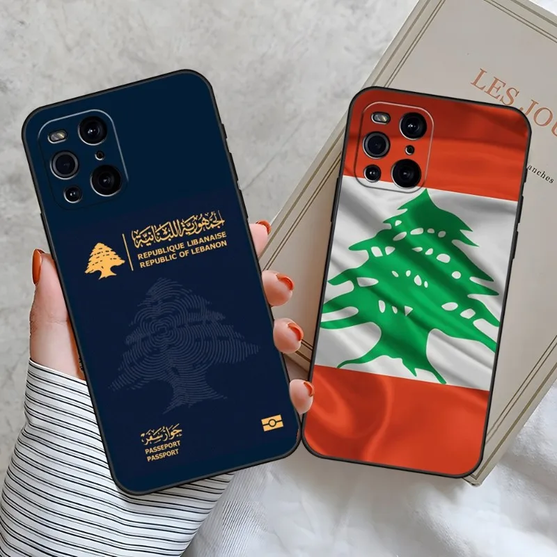 

Lebanon Passport Flag Map Phone Case For OPPO Find X3 X2 X5 RENO 8 6 7 4 Pro Plus A57 A16 A54 A74 A54 A97 A53 Black Coque