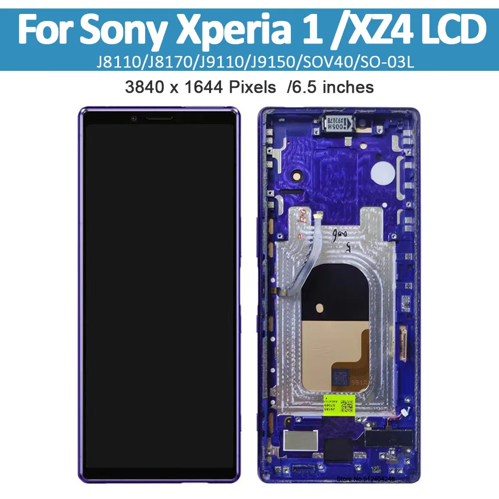 Kup 6.5 ''oryginalny Wyświetlacz LCD Do Sony Xperia 1 X1 XZ4 J8110 J8170 J9110 J9150 Ekran Dotykowy + Rama Wymiana Zespołu Digitizer