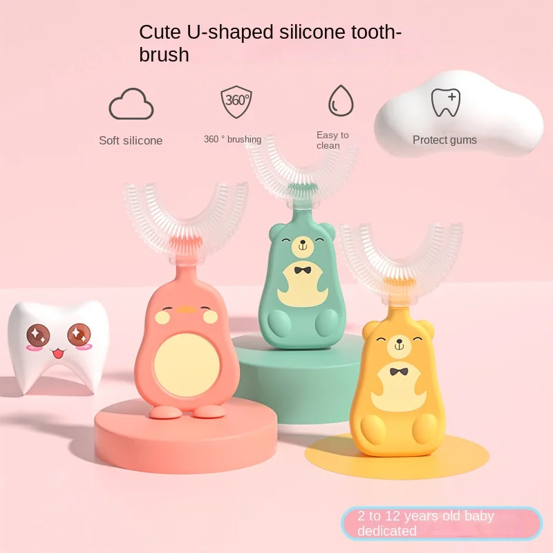 

Ручная детская U-образная зубная щетка Силиконовая зубная щетка детская зубная щетка Силиконовая зубная щетка для пищевых продуктов