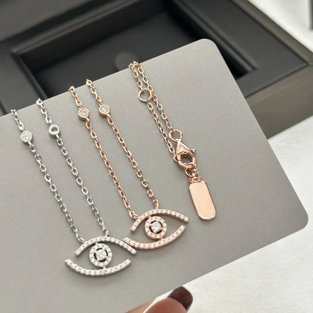

Французская Роскошная бижутерия Lucky eye, модное женское ожерелье из стерлингового серебра 925 пробы с подвеской из бриллиантов, Эксклюзивный изысканный подарок на праздник