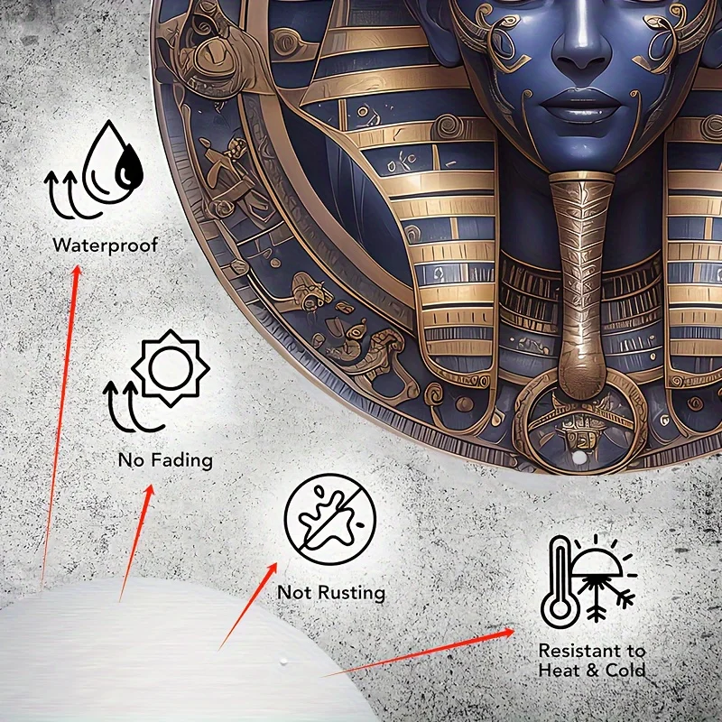 Маска египетского фараона Queen 8X8 дюймов алюминиевая настенная живопись —