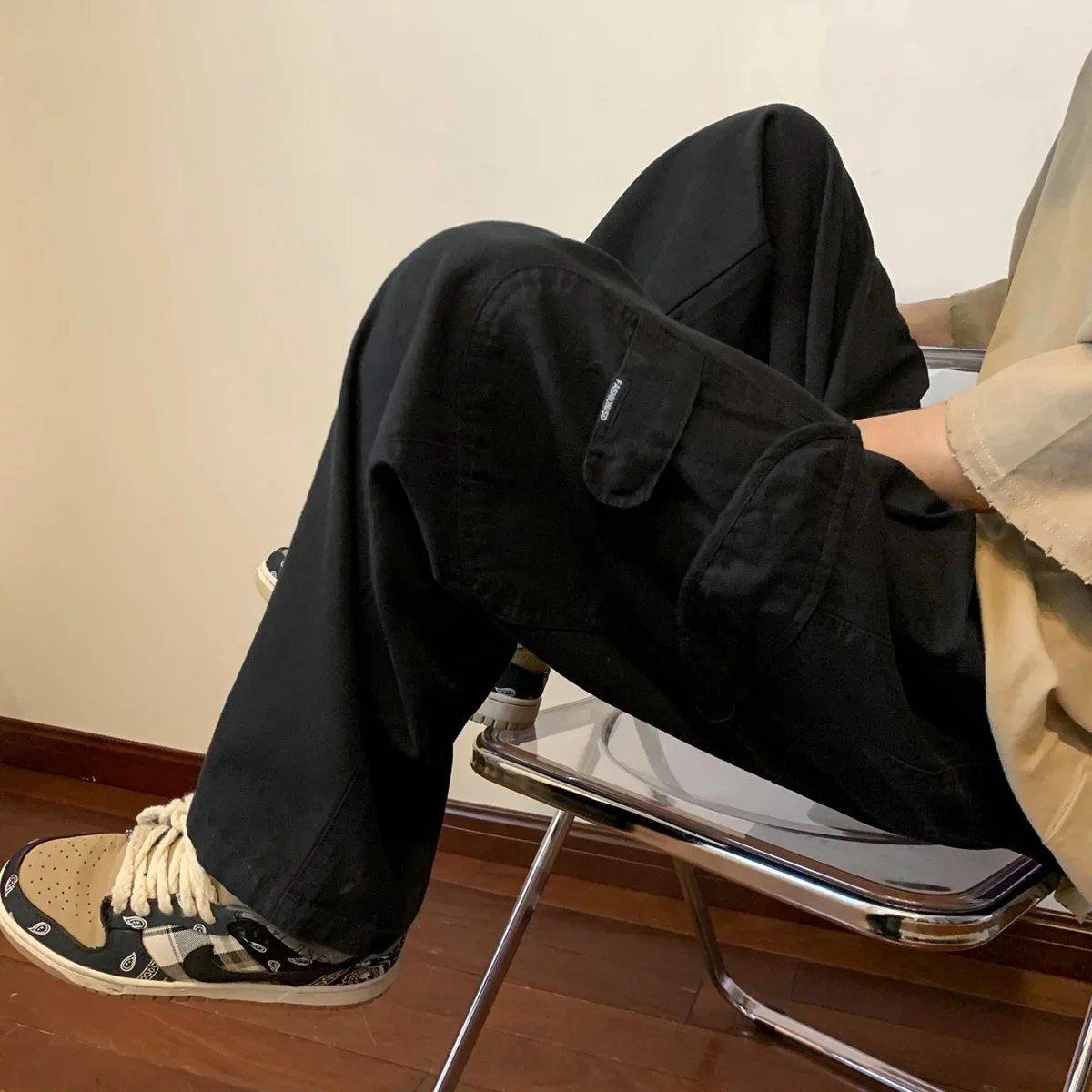 Мужские летние тонкие прямые брюки в японском стиле повседневные винтажные