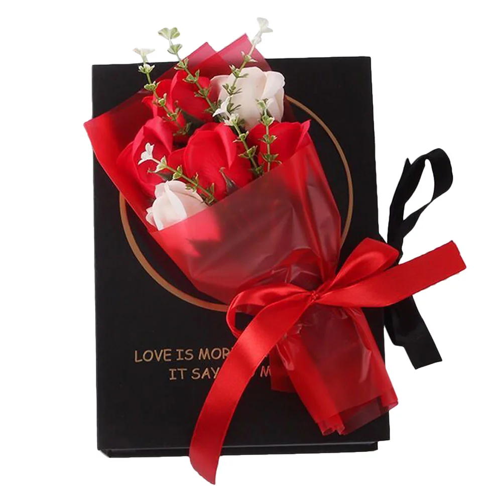 

1pc Romantic Soap Rose Flower Mother's Day Gift Box Valentine's Rose Gift (Red)