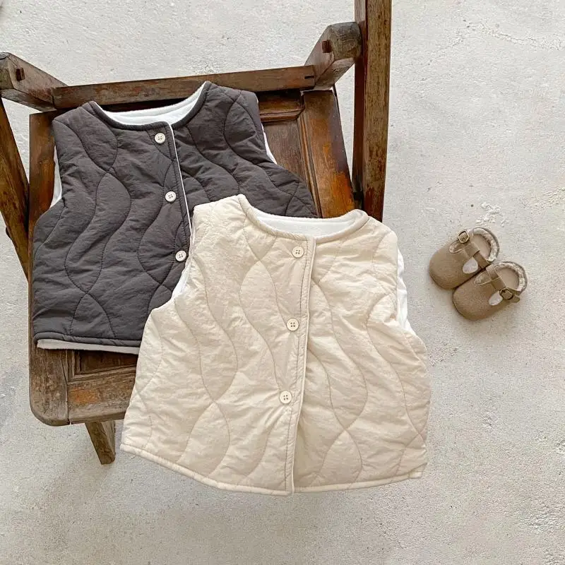 MiniAinis новый зимний детский теплый жилет без рукавов куртка для девочек бархатная