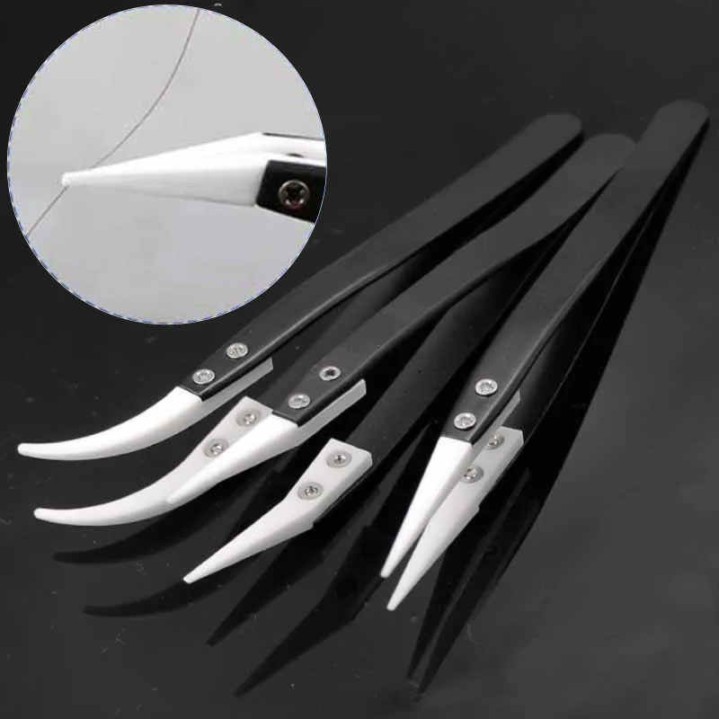 

Forceps Stainless Steel Black Precision Tweezer Curved Straight Tip High Temperature Resistant Acid Alkali Resistant Insulation