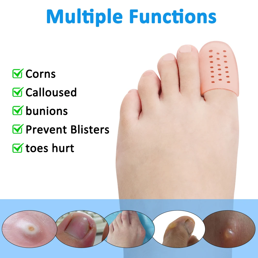 

2 шт./пара силикагелевые защитные колпачки для пальцев ног, рукава предотвращают боль при мозолей, мозолей и вросших ногтях