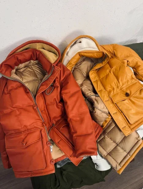 CD2375 Red Tornado большой размер супер теплая мужская куртка из натуральной коровьей