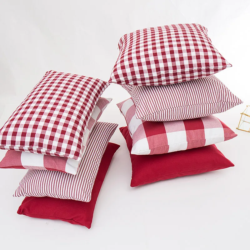 

Декоративный чехол для диванной подушки в клетку, 45x45/50x30 см