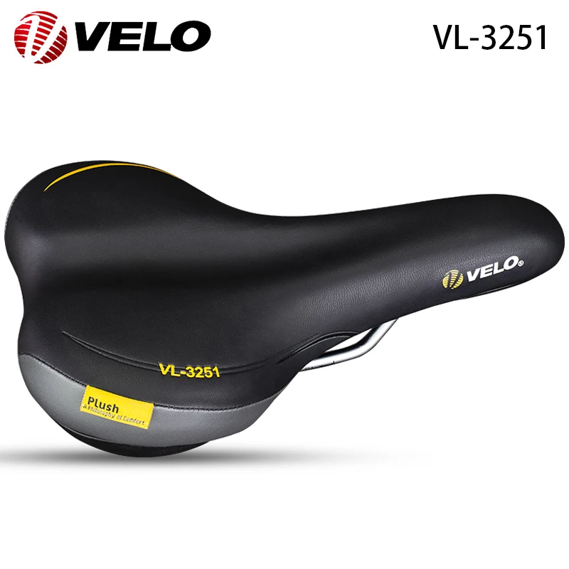 

VELO VL-3251 Pu Leather Wide Comfort Soft Thicken Road Bike MTB Bicycle Long Ride City Commute Saddle Cushion Cycling Parts