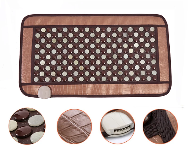 

80X45CM Korea germanium tourmaline massage mat jade mattress electric heating Far Infrared therapy pad cushion nuga best 220V