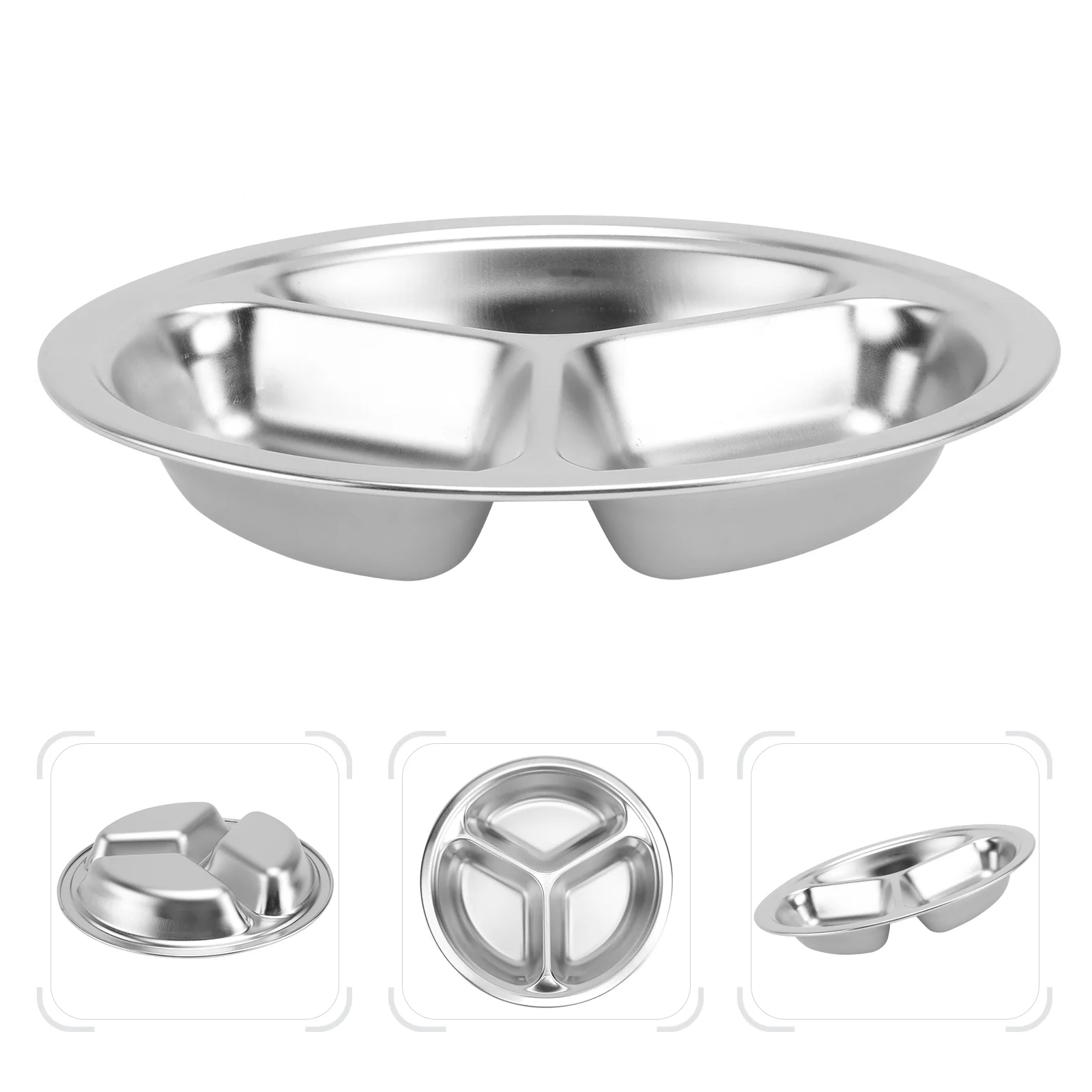 

Divided Platestray Trays Dinner Compartment Plate Dish Stainless Metal Steel Lunchcafeteria Sectioned Kids Meal Salad Adults