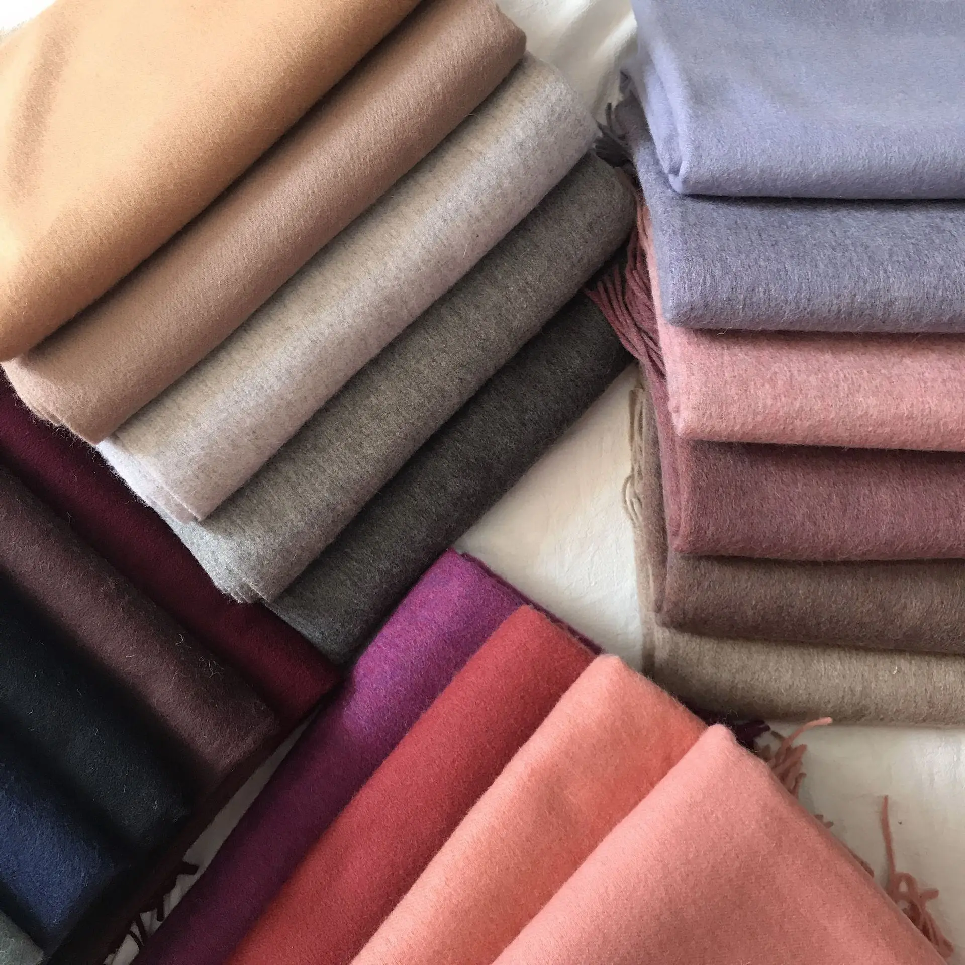 

100% wool scarf shawl solid color virgin lamb velvet scarf travel camping air-conditioned room soft shawl thickened warm scarf S