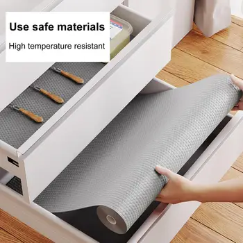 1 Roll Drawer Liner Cuttable Moisture-proof Oil-proof EVA Kitchen Dining Room Closet Cupboard Mat Home Decor For Daily Use