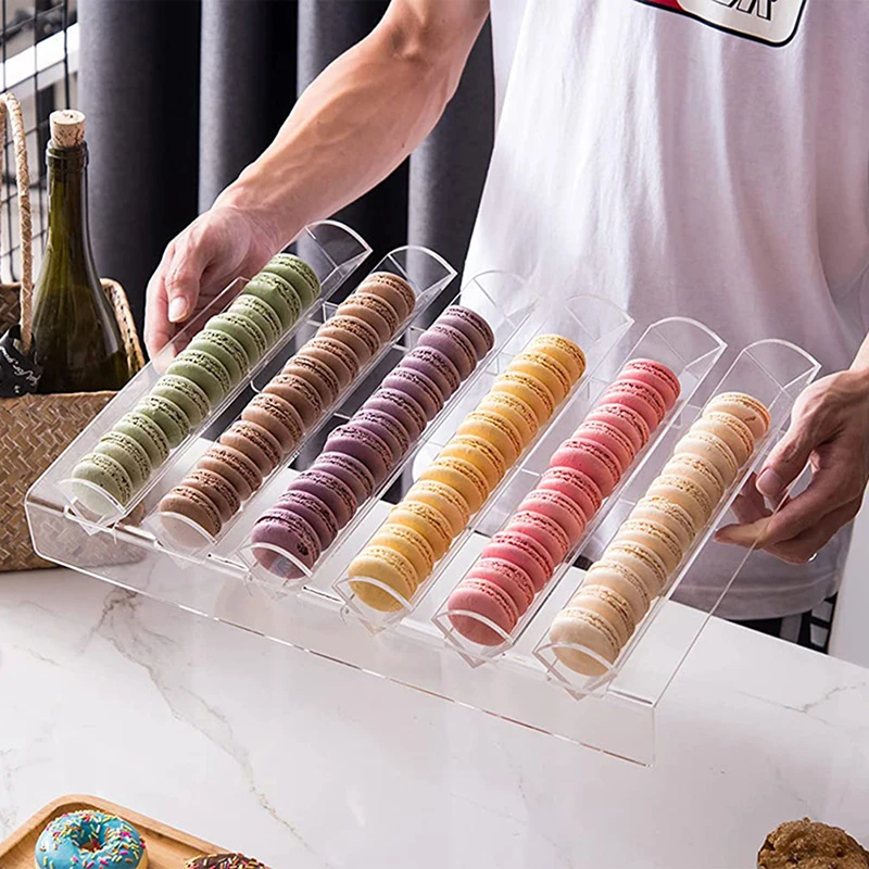 

1 шт., прозрачный акриловый держатель для крекеров, прямоугольный поднос для еды, демонстрационная стойка для печенья, поднос для хранения п...