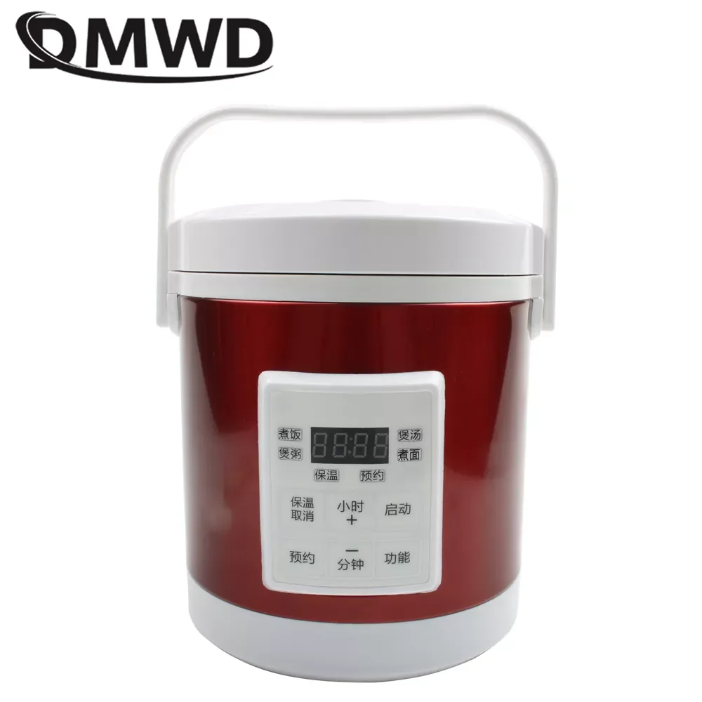 

DMWD 12V 24V mini rice cooker 1.6L car trucks electric soup porridge cooking machine food steamer warmer fast heating lunch box