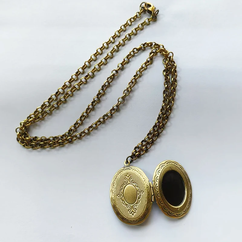 1 шт. античный бронзовый круглый Овальный медальон в форме сердца подвески