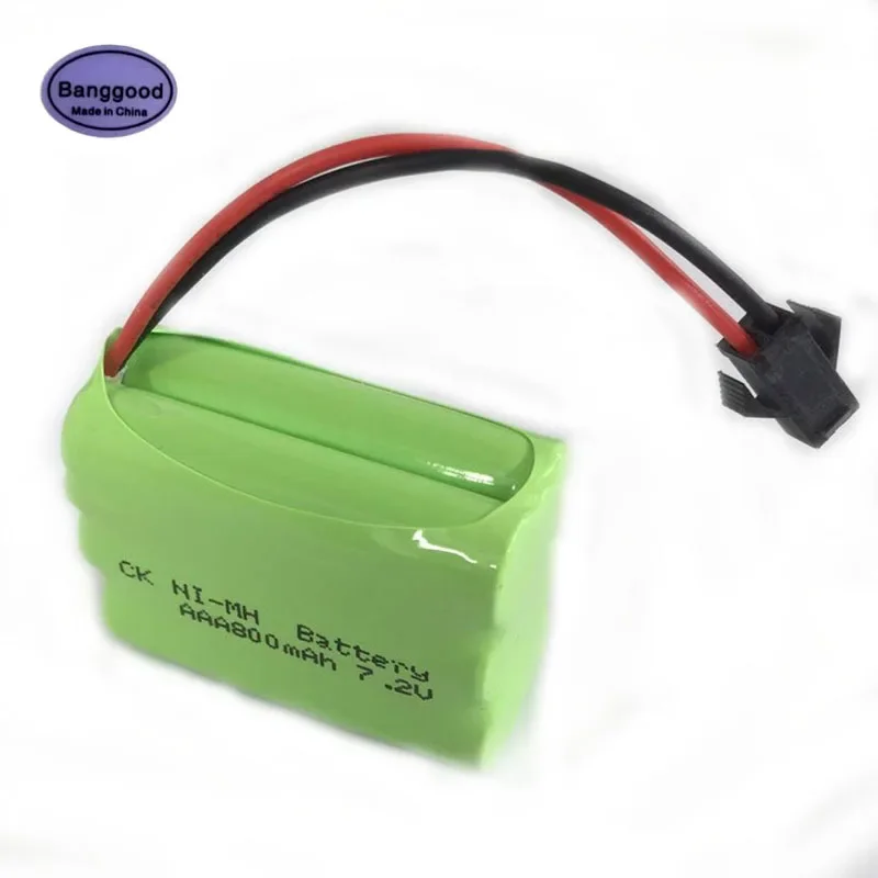 

Banggood Durable Double-deck 7.2V 800mAh 6x AAA Rechargeable Ni-MH RC Battery Pack for Remote Boat Car Toys with Clip Plug