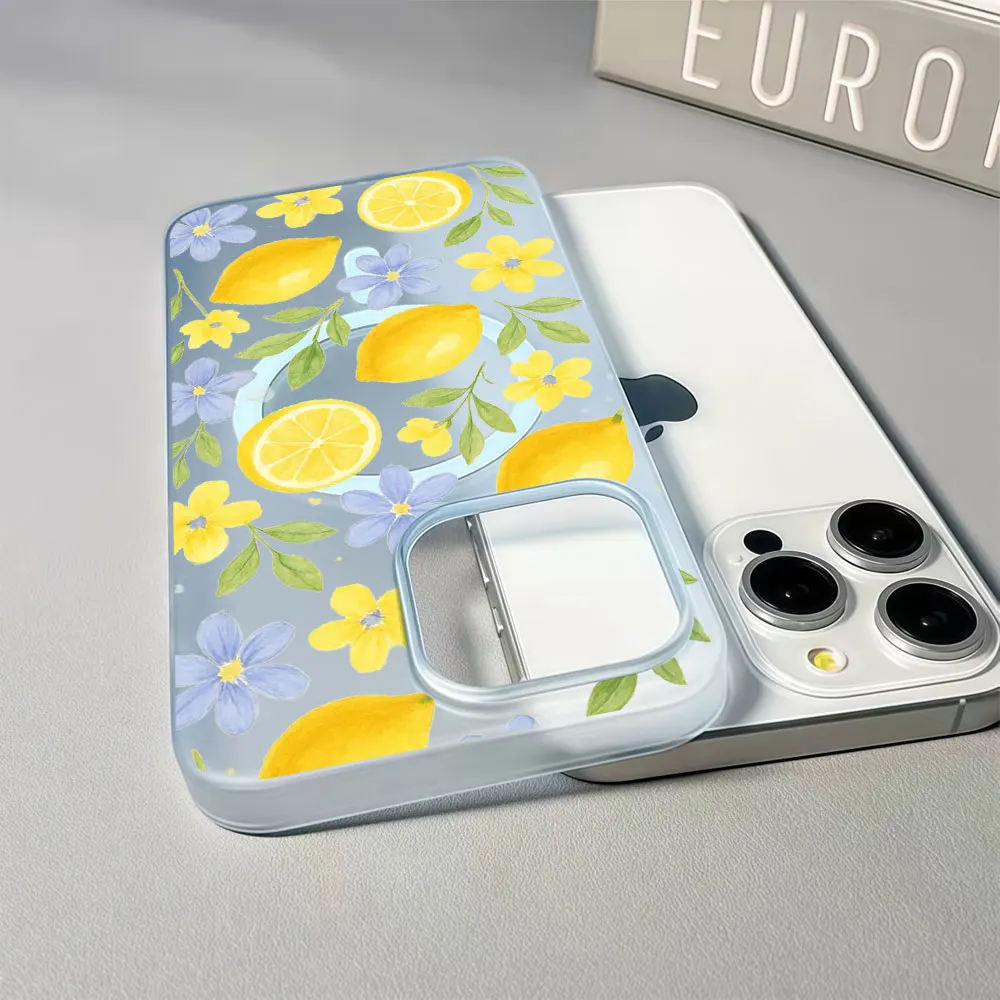 Фото Матовый чехол INS Leaf Lemon для Samsung Galaxy S26 S24 S25 FE Ultra Plus A57 A37 A36 A35 A56 A55 A07 с магнитом №2