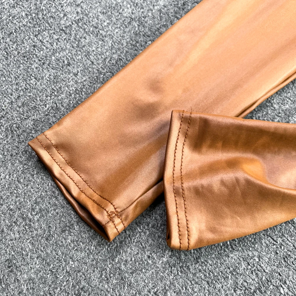 Clothland Women Sexy PU Leather Slim Jumpsuits One Sleeve Cut Out Backless Vintage Stretchy Long Playsuits Mujer KA289