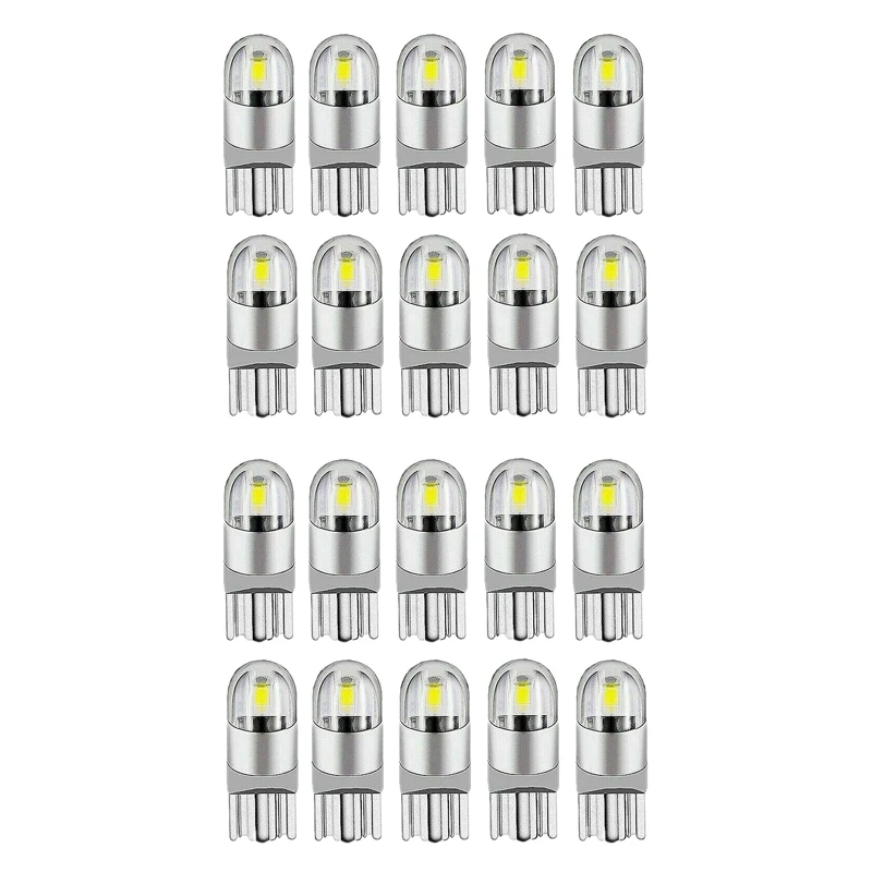

20 шт. 6000K Canbus T10 168 194 W5W купольная боковая Светодиодная лампа маркерсветильник, белая