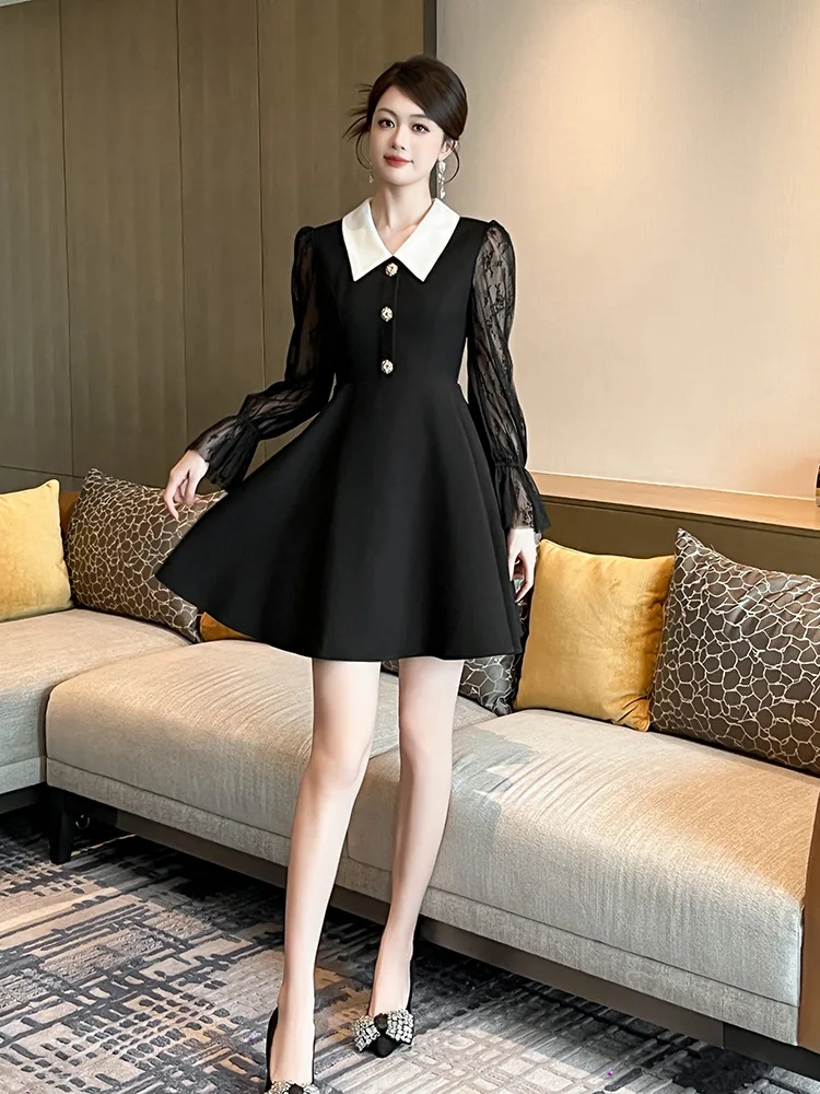 Весенний новый стиль женственное элегантное кукольное платье с кукольным