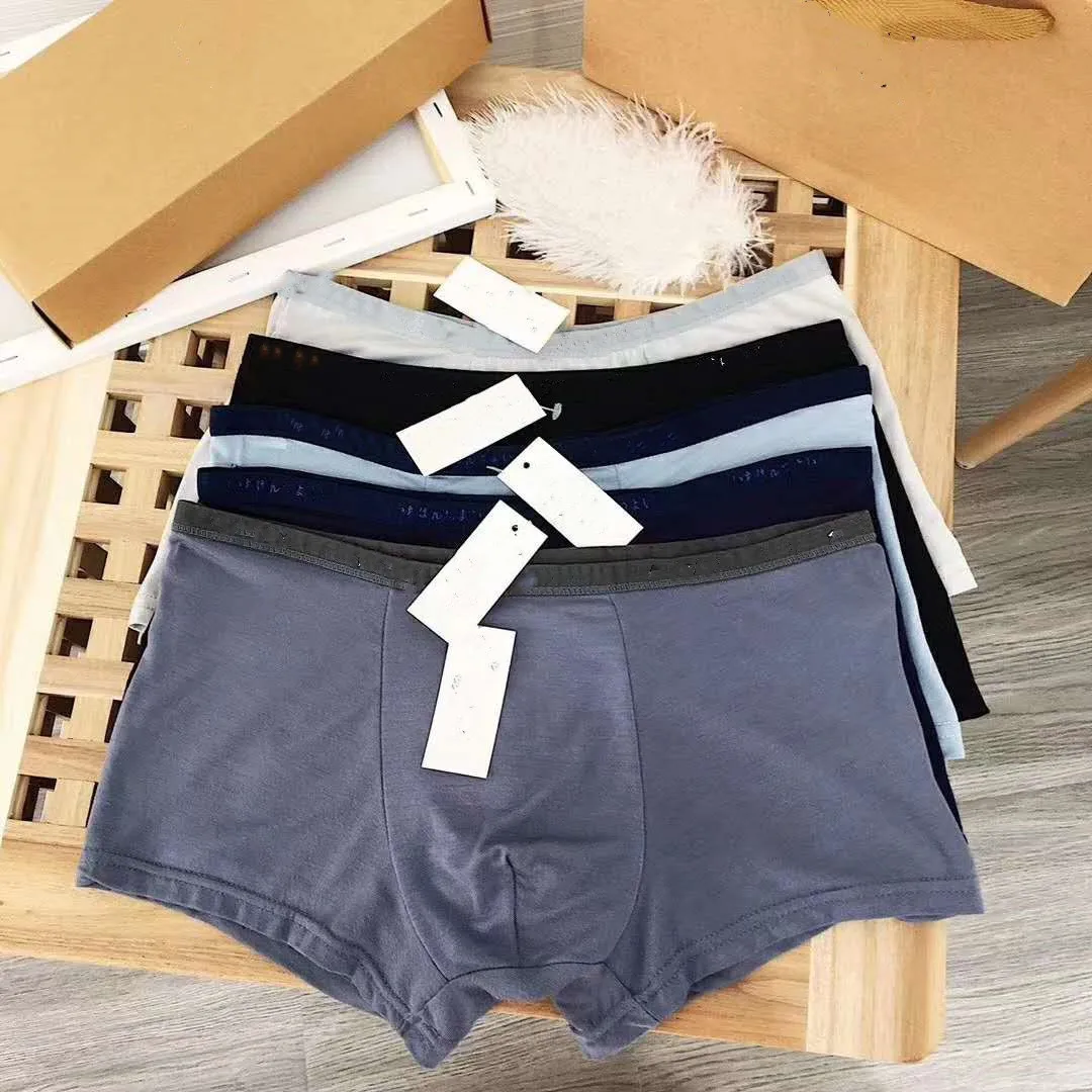 Japanese Unprinted Men's Good-quality Underwear Modal Cotton Boxer Briefs 5 5-color Breathable Combination Boxed Underwear
