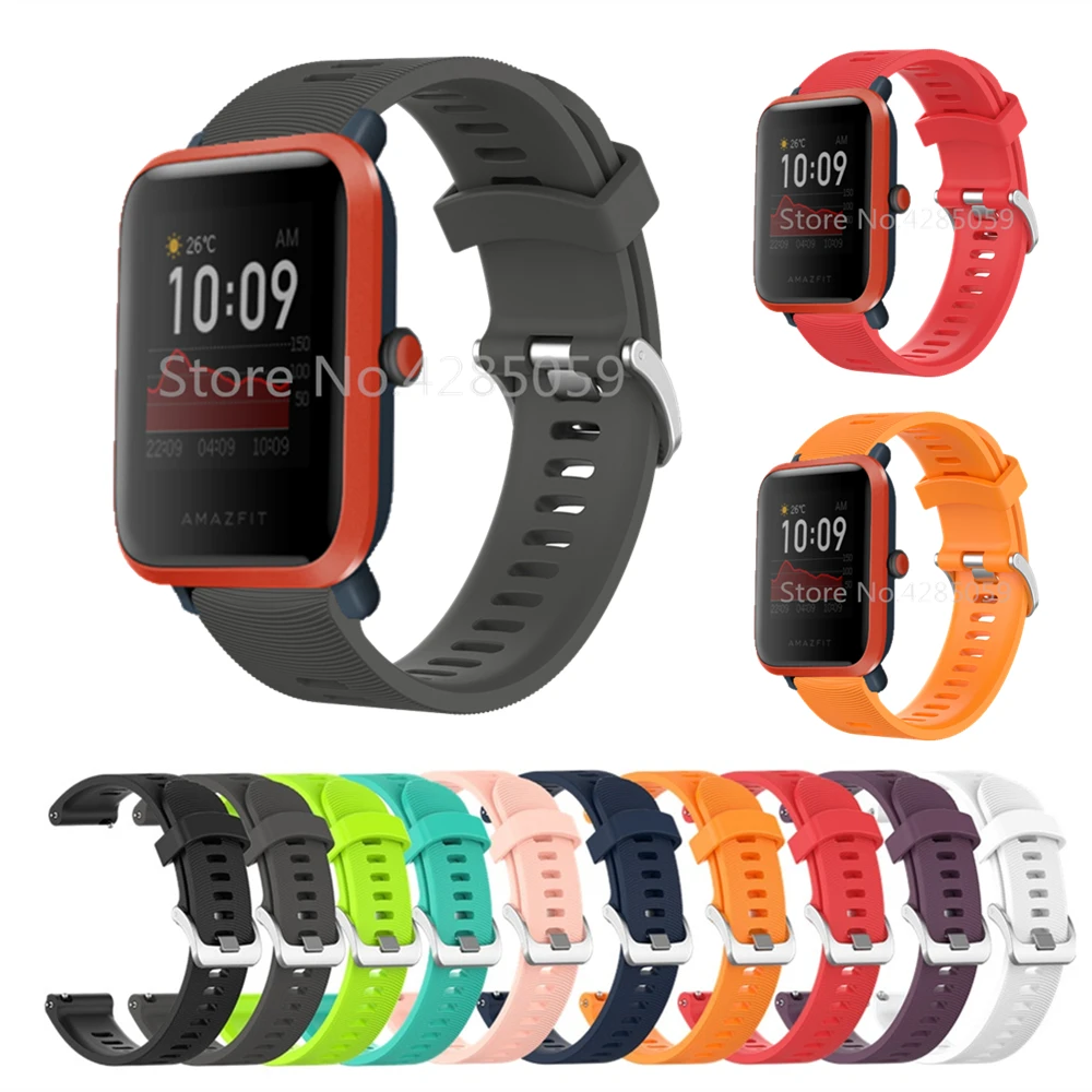 

20mm Colorful Silicone Band Strap For Amazfit Bip S/Bip U/GTS 2 Smart Watch Wristband For Xiaomi Huami GTS BIP GTR 42mm Bracelet