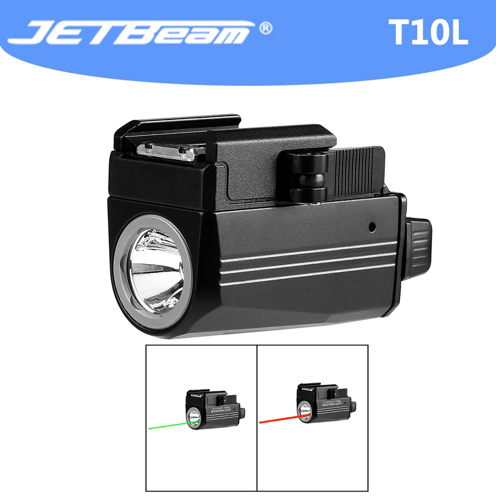 JETBeam T10L 680 Lumens Mini Tactical Light With Green Beam and White LED Combo, Magnetic USB Rechargeable Tactical Flashlight