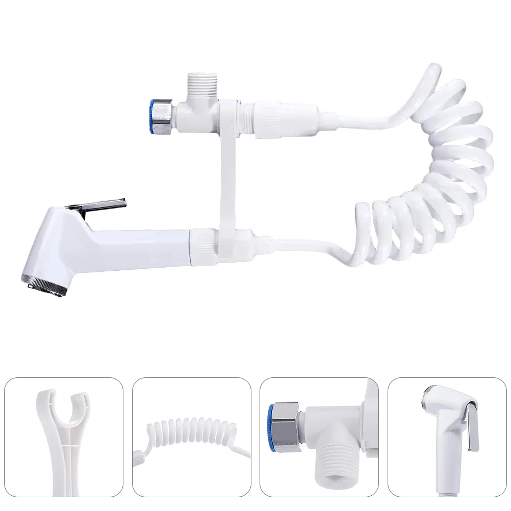 

ABS Plastic Hand Held Bidet Sprayer Set Handheld Shower Bathroom Sprayer (White)