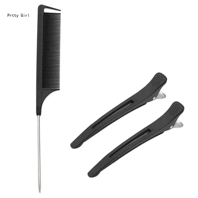 

Hair Comb Tail Comb Fine Tooth Pin Tail Comb Sectioning Hairdressing Styling D2TA