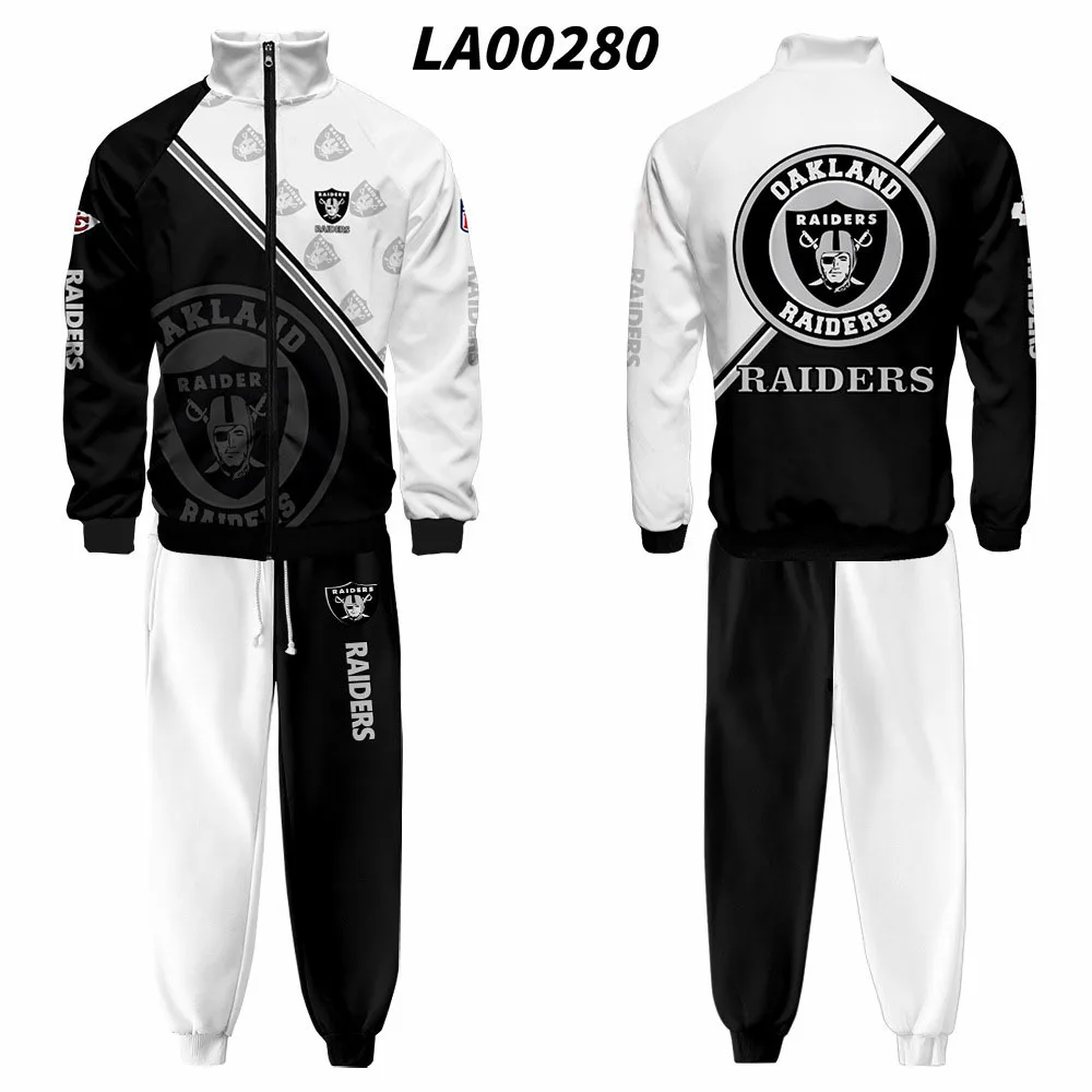 

Las Vegas Men's Set 3D Digital American Football Raiders zip up Hoodie Sweatshirt Fitness Jogging Sweatpants Tracksuit men Sets