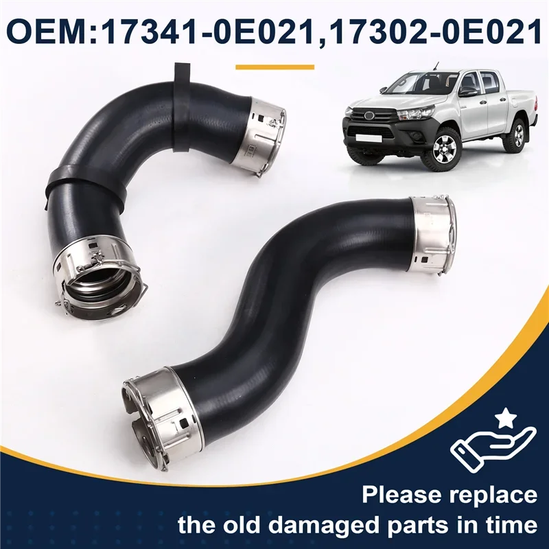 Фото Шланг интеркулера для Toyota Fortuner, Innova, Pickup, Hilux 1GD, 2GD 2015-2022, трубка интеркулера 17341-0E021, 17302-0E021 №1