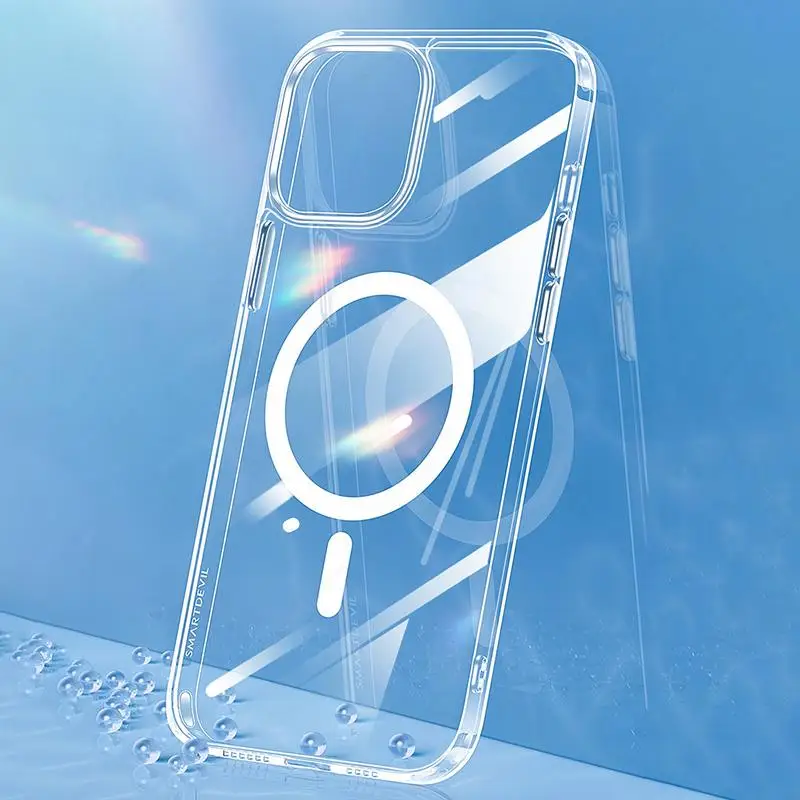 

Magnetic Slim Silicone Phone Case For IPhone 14 13 11 12 Pro Max XR XS Max X Funda Clear Protective Case Soft Magnet Case Coque