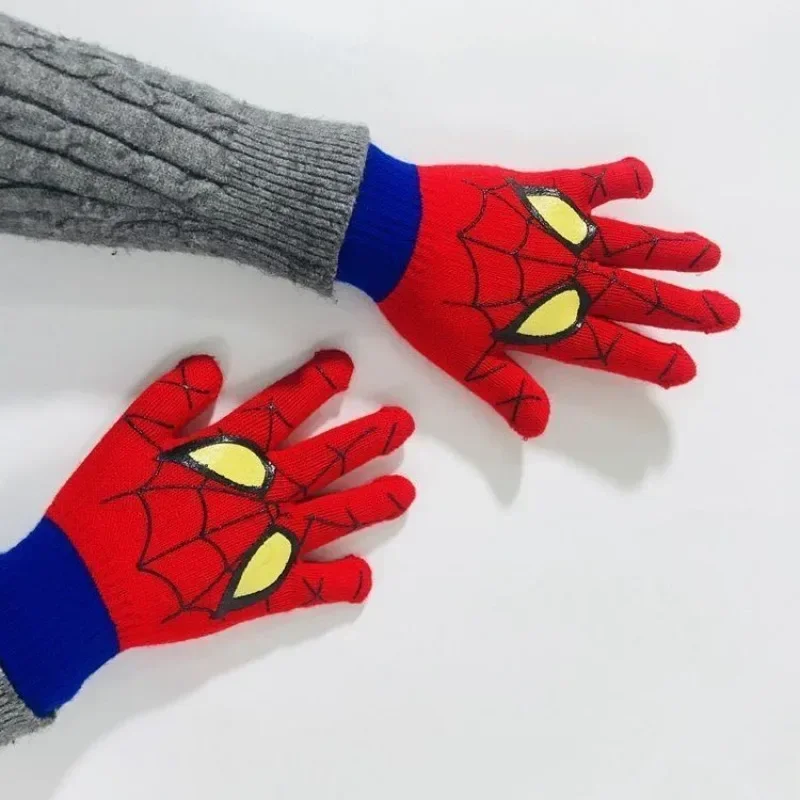 Детские перчатки Marvel Человек-паук Теплые Индивидуальные вязаные с пятью
