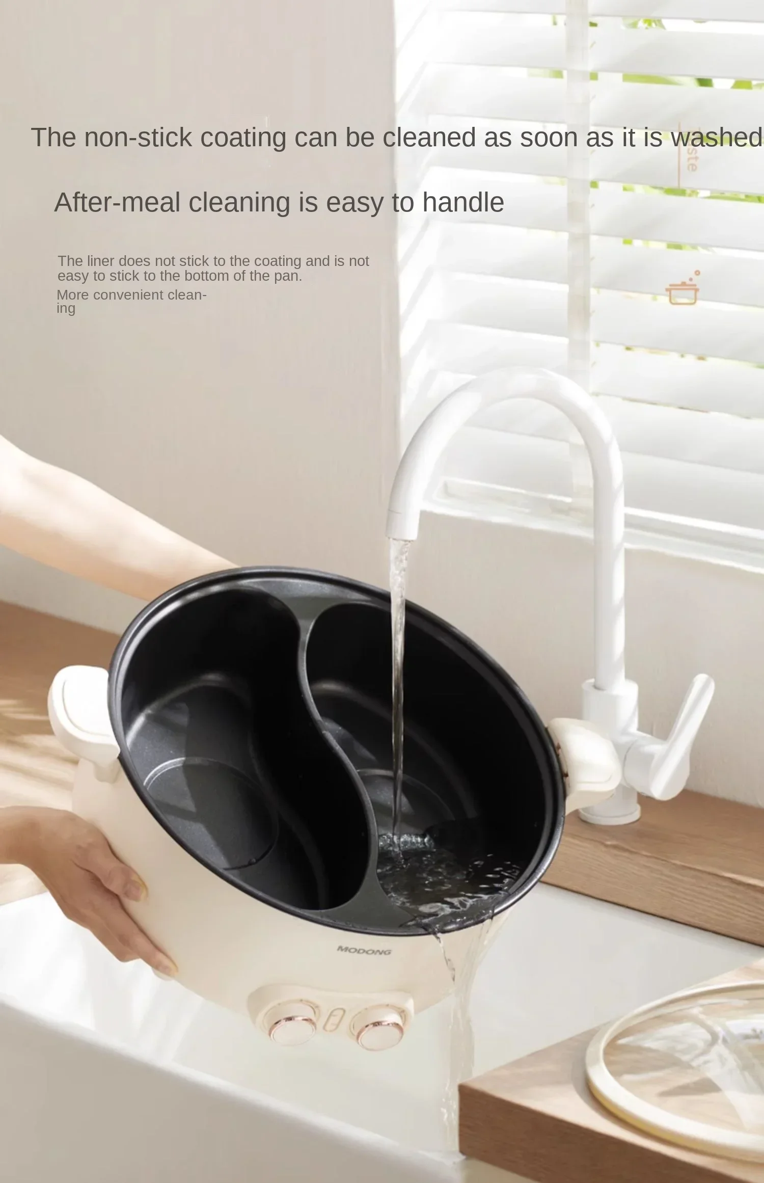 220V Modong Electric Hot Pot Yin-Yang 2-Flavor Multifunctional Cooker with Large Capacity for Family Use