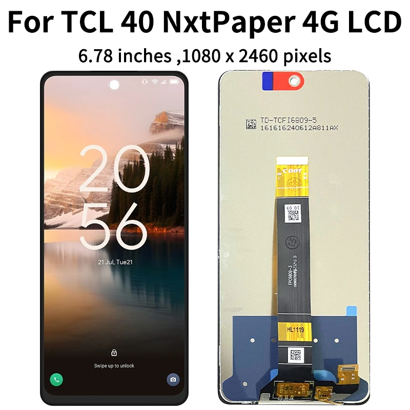 Фото Качество AAA + для TCL 40 NxtPaper 4G ЖК-дисплей с цифровым преобразователем сенсорного экрана для TCL 40 NxtPaper 5G T612B Запасные части для ремонта дисплея №4