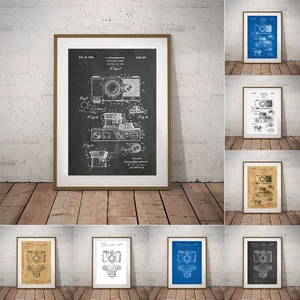 Запатентованный винтажный постер для камеры, художественные принты на холсте, фотосхема камеры в ретро стиле, настенная живопись, украшение для фотографий