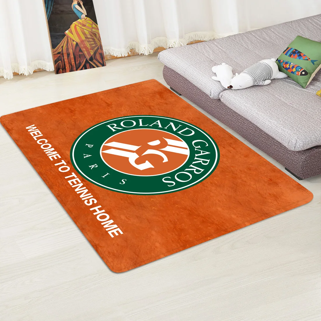 

Фланелевый коврик для теннисной площадки, нескользящий напольный коврик для гостиной, балкона, коврик в японском стиле для спальни, входной...