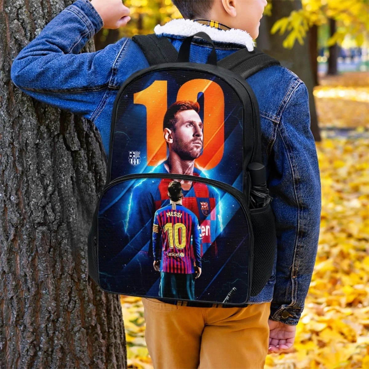 FORUDESIGNS Football Player Print Number 10 Schoolbag Book Bags for Fan Adults Boys Girls Backpacks Children Custom Design Gifts