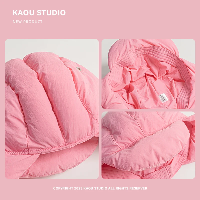 Зимняя пуховая шапка Lei Feng женская утолщенная хлопковая легкая теплая с защитой