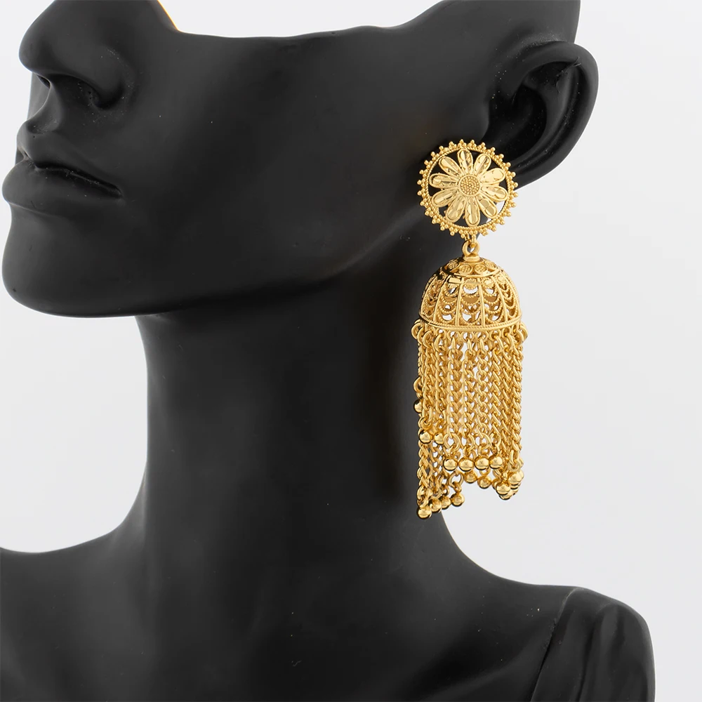 

Dubai Gold Plated Tassels Earrings for Women Fashion Drop Earrings Arab Charm Pendant Party Gift Jewelry Accessory Bridal Gifts