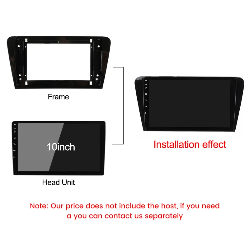Автомобильная рама для радиоприемника Skoda Octavia A7 3 2013-2018 10 дюймов - купить по