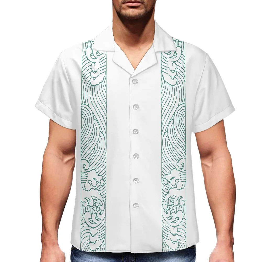 2022 New Design Men Shirts Polyester Samoa Polynesia Tribal White Print Shirt For Men Short Sleeve Oversized Designer Mens Shirt