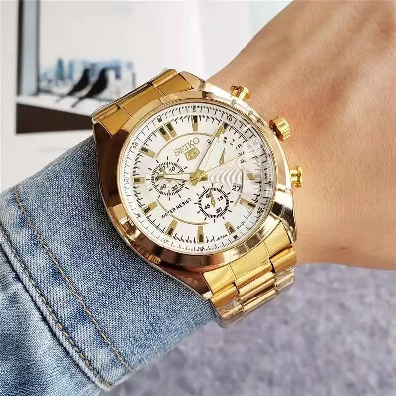 

New Seiko Men's Designer Watch Fashion Casual Business Watch Quartz Watch Stainless Steel Strap Minimalist Men's Watch