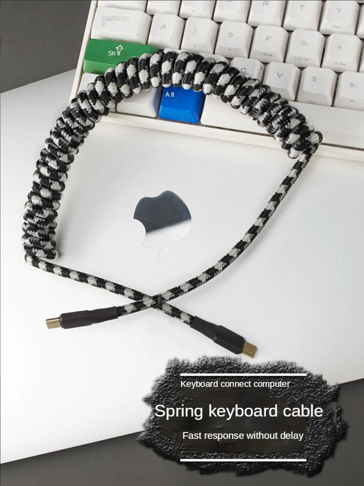 tipo c para tipo Cabo de Teclado Cabo de Dados Computador para Teclado Mecânico Mola Náilon Trançado Espiral Manual Faça Você Mesmo Usbc Cabo c Usb