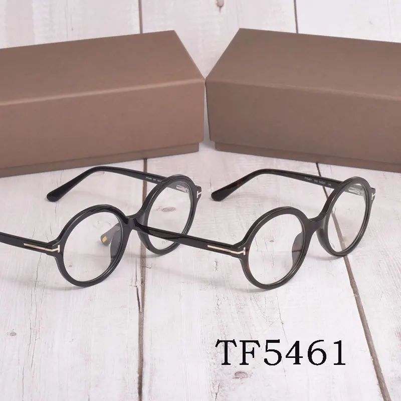 

2023 NEW Style Big Face Round Acetate Vintage Eyeglass Frames Optical Reading Glasses Frame Women Brand Vintage Eyewear TF5461