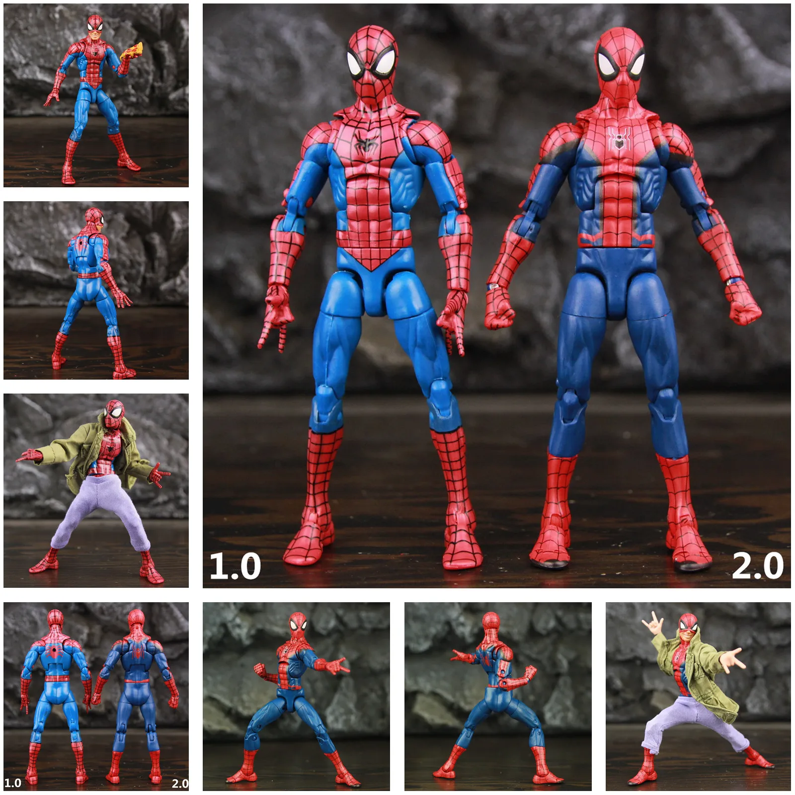 

Marvel Classic Spider Man 6" Action Figure Clothing Amazing Pizza Red Blue Spiderman Peter Parker Legends one:12 Toys Doll Model