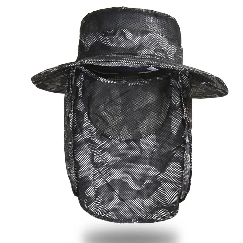 Summer Sun Hats Men's Large Bucket Cap Foldable Breathable Anti UV Sun-proof Outdoor Hiking Fishing Male Designer Camouflage Hat